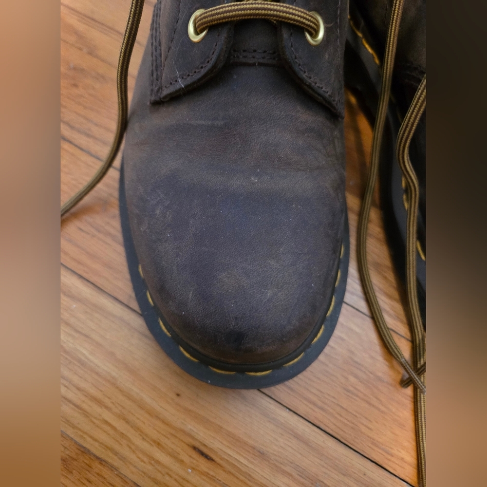 Dr. Martens 1460 Brown Crazy Horse Leather Combat Boots 8-Eye Size Women 9 Men 8 - Picture 10 of 16